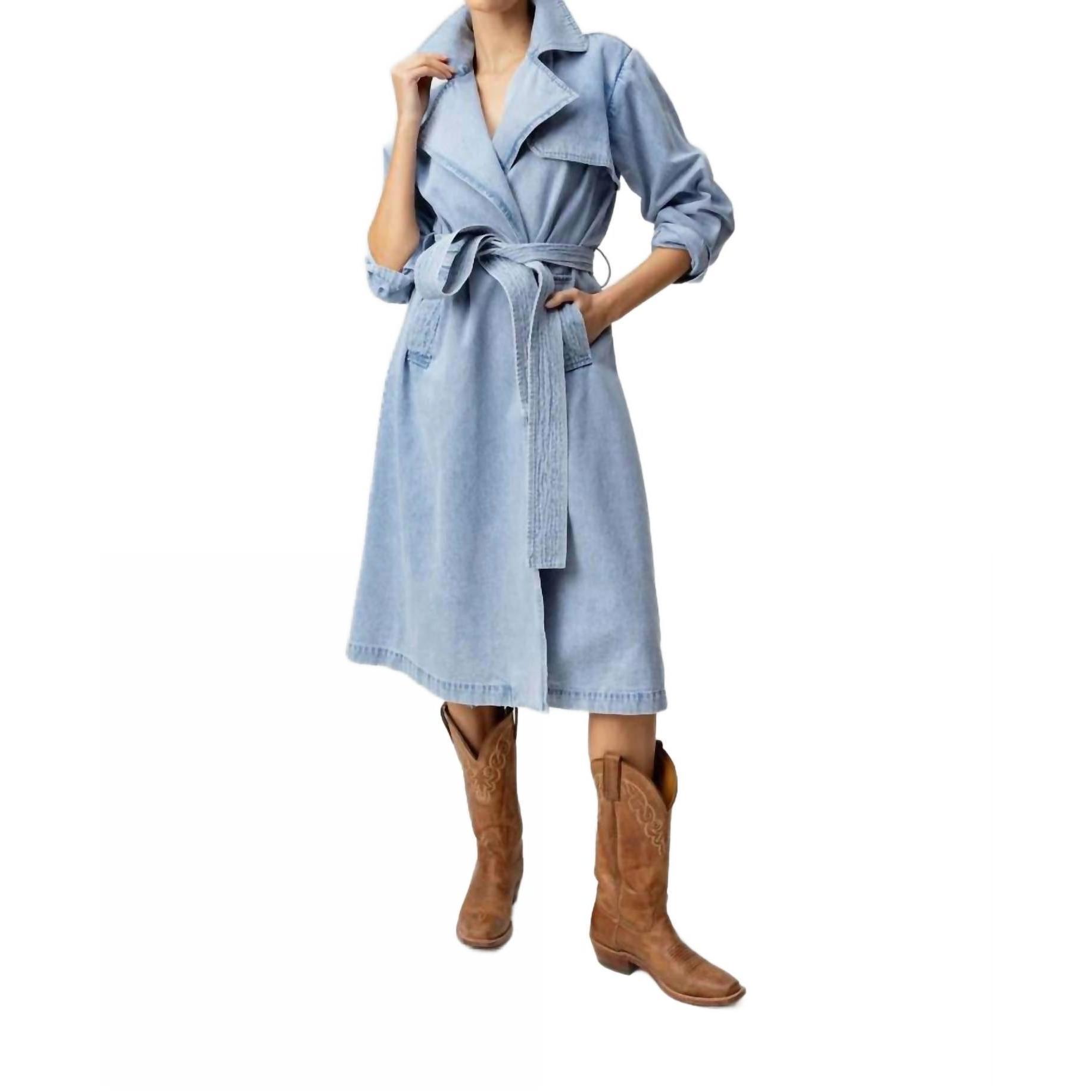 New Sundays Maxine Coat In Light Wash